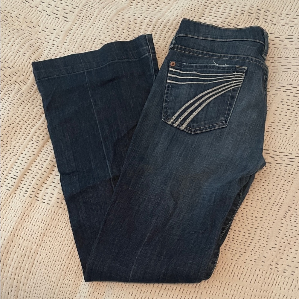 7 For All Mankind Dark Indigo Flare Jeans